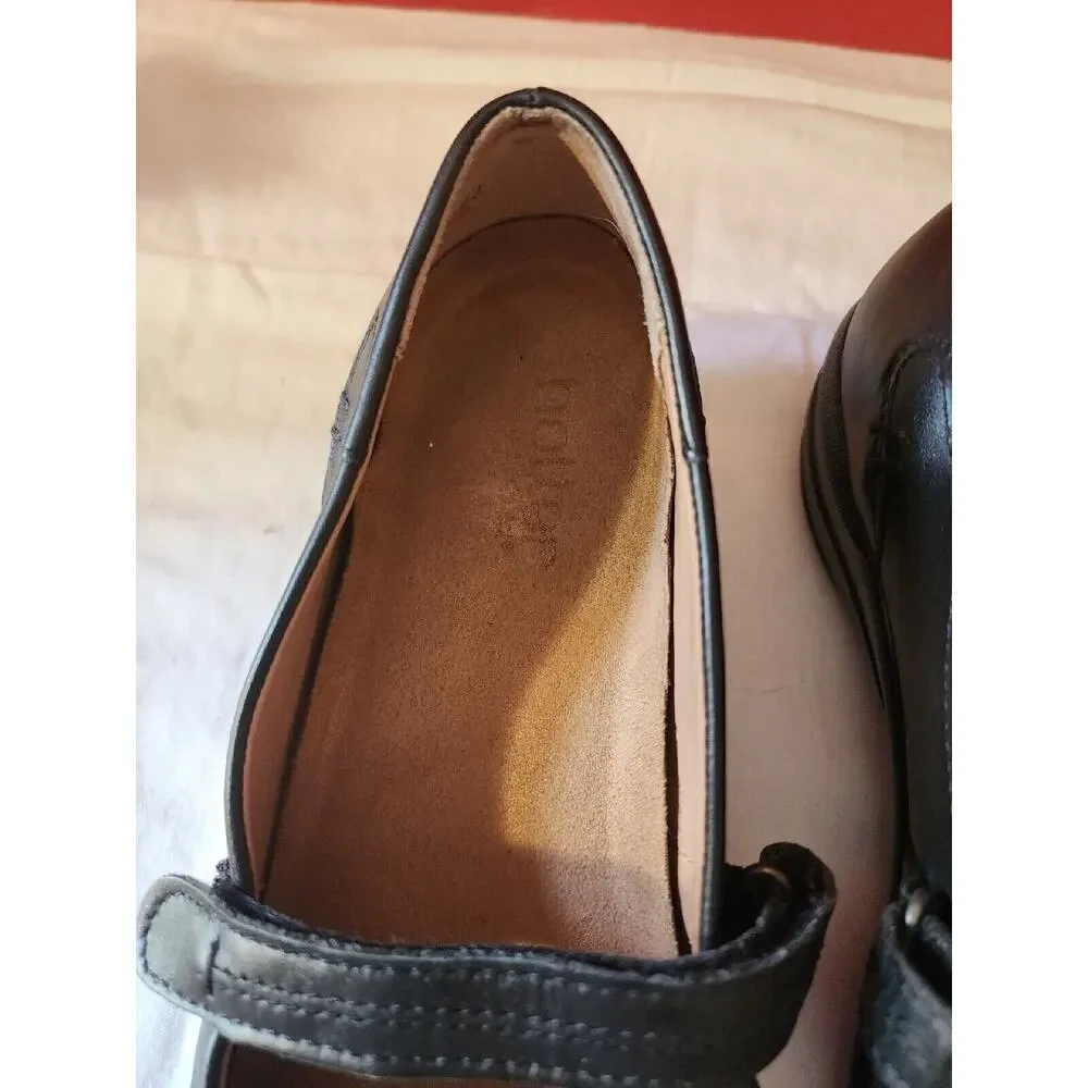 Hotter Women's u.s. 7.5 Black Leather Mary Jane Comfort Shoes Made in England